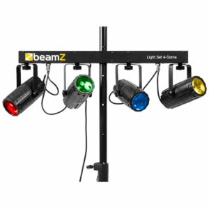 BeamZ 4Some LED lighting set with four moonflower effects on a T-bar