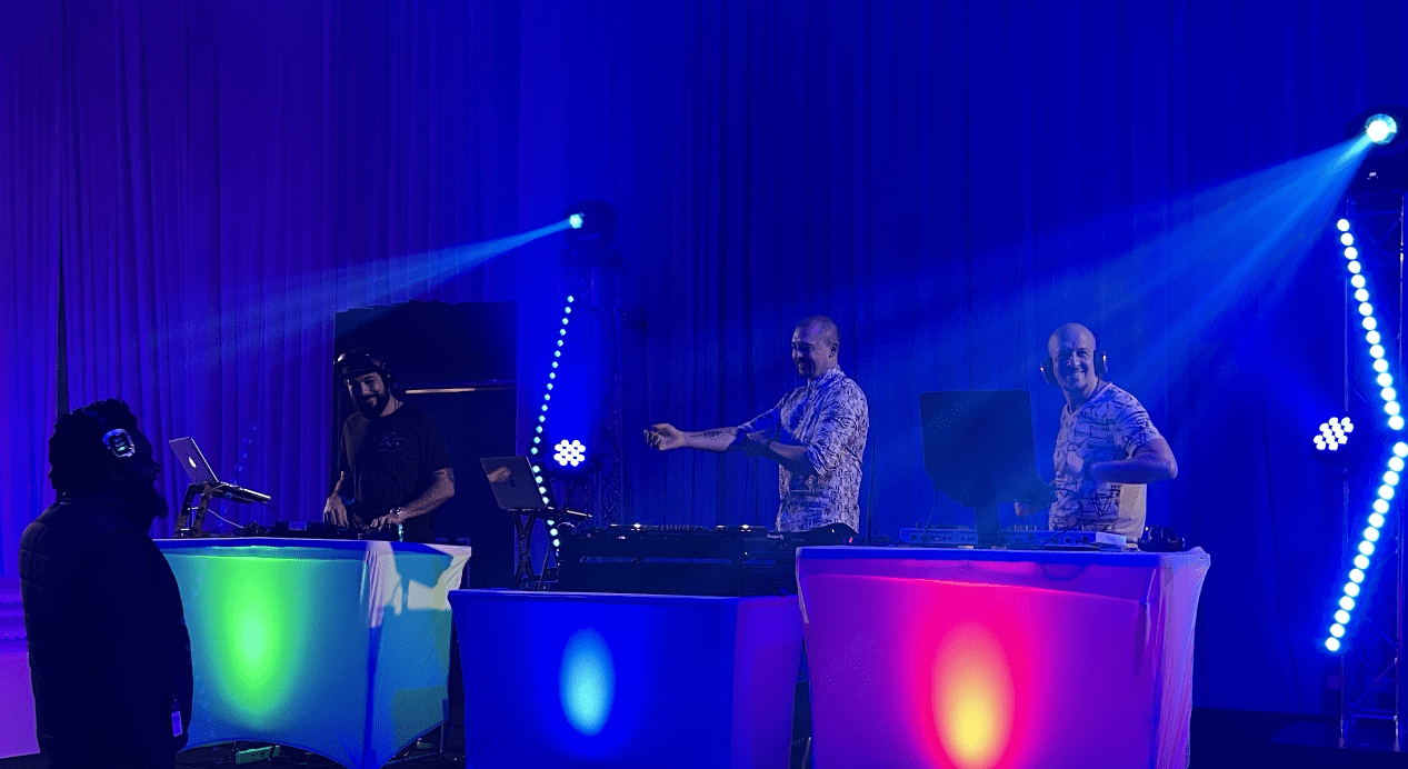 Osmic DJs and event lighting in a live event setup