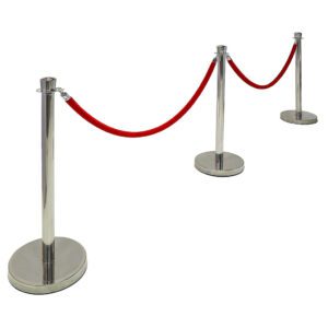 Bollard Set Silver Red Velvet Ropes | Osmic Productions