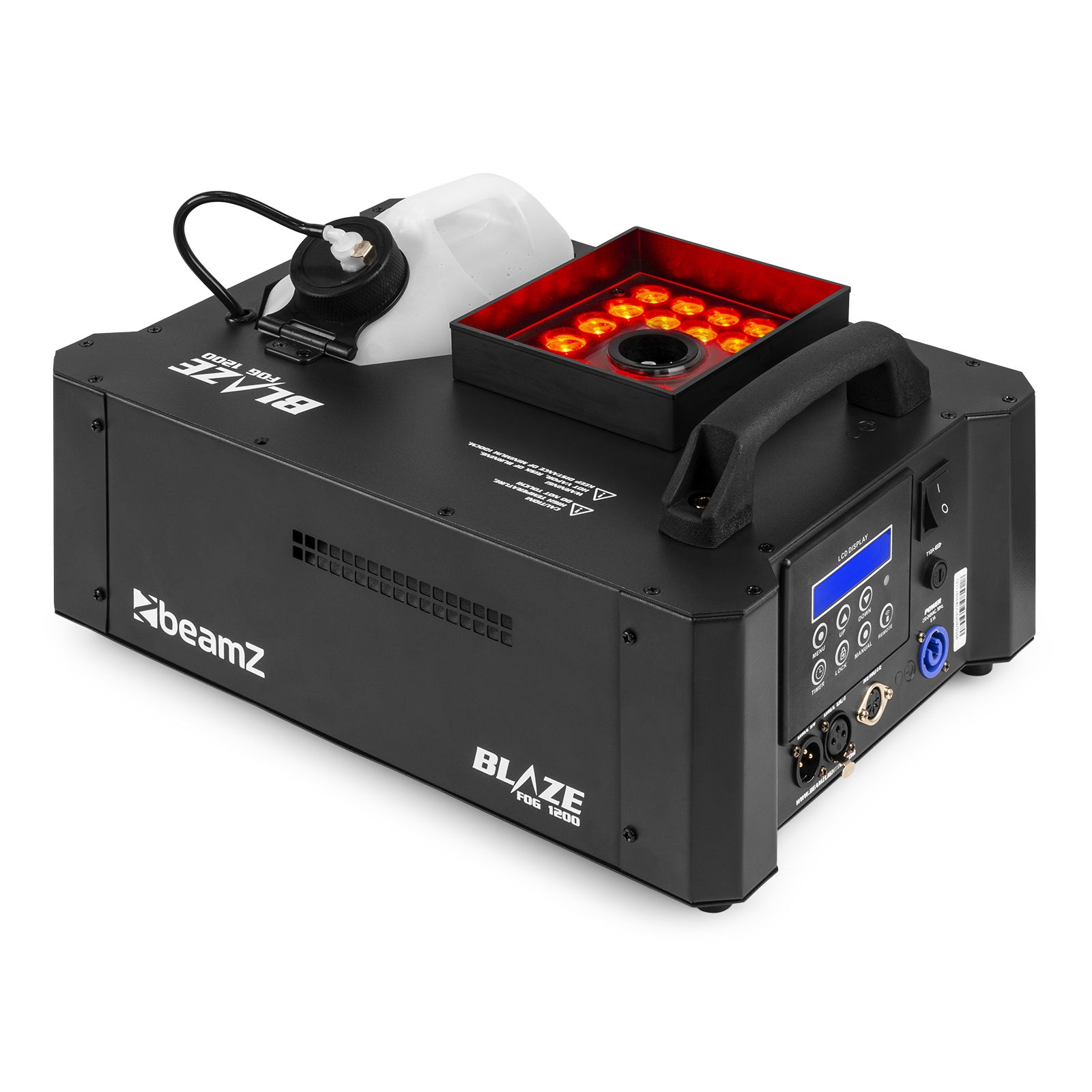 Beamz Blaze 1200 Vertical Fog Machine | Osmic Productions Beamz Blaze 1200 Vertical Fog Machine with Integrated Rgba Led Lights