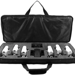 Screenshot 20260909 at 10257 Pm | Osmic Productions Open Black Carrying Case with Foam Insert Containing a Drone Kit: Four White Cylindrical Motors and Central Components Visible in Compartments.