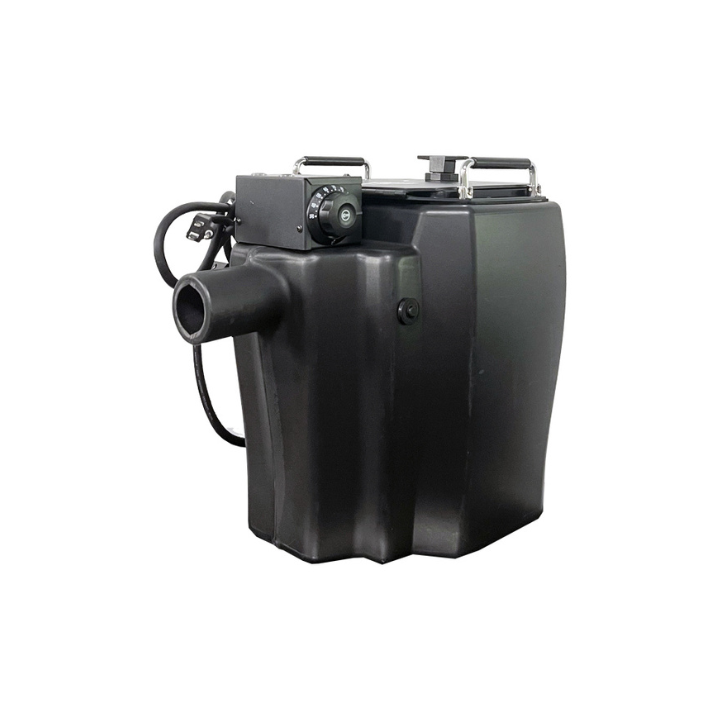 Bof35001png | Osmic Productions Black Submersible Water Pump with Inlet/outlet Nozzle and Control Dial on Top, Isolated on White Background