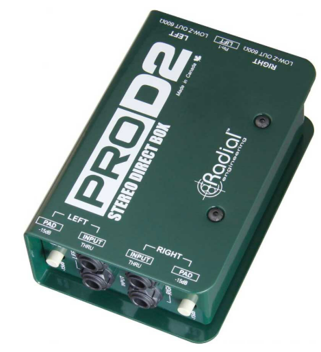 Prodi | Osmic Productions Radial Pro Di 2 Stereo Direct Box in Green with Two 1/4