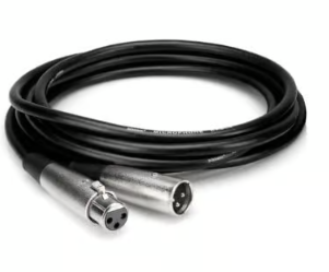 Black Xlr Audio Cable Coiled with Male and Female 3-pin Connectors