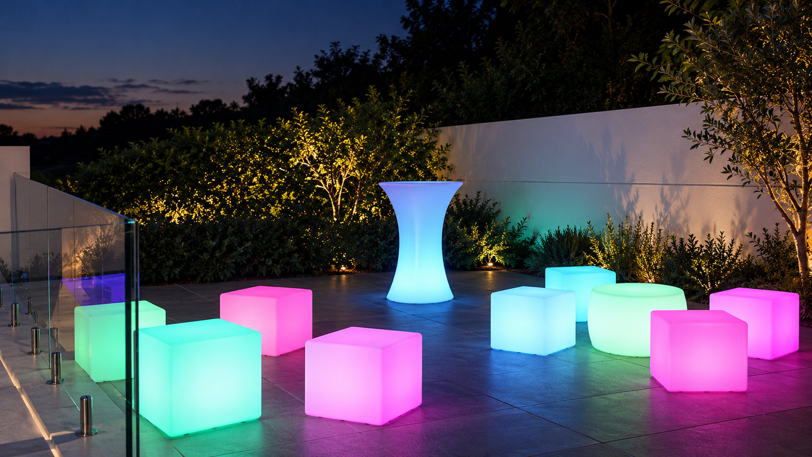 Recreated glow furniture event setting